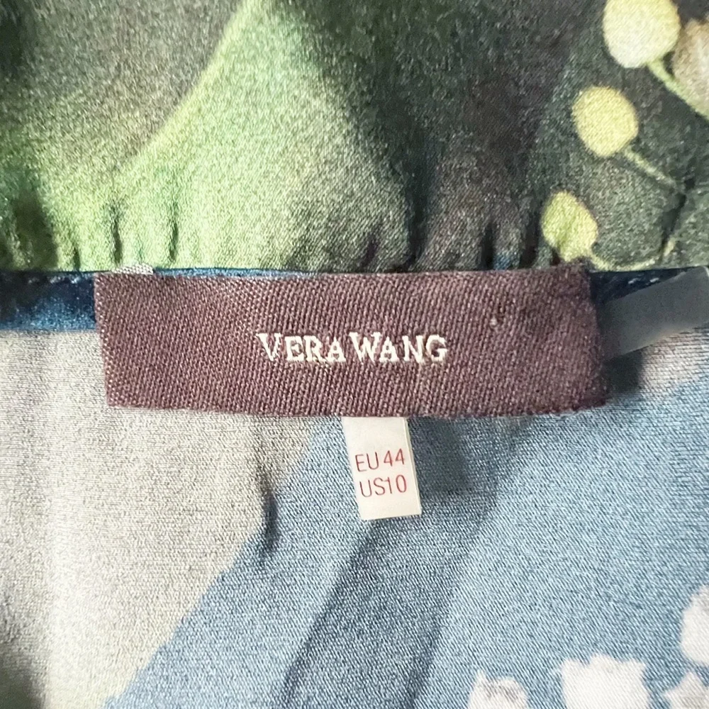 Vera Wang Navy Blue Floral Midi Skirt